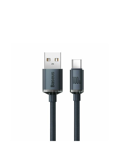 Baseus Crystal Shine Braided USB 2.0 Cable USB-C male - USB-A male Μαύρο 2m (CAJY000501) (BASCAJY000501)