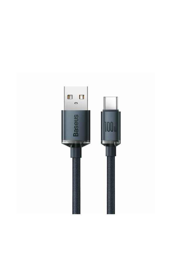 Baseus Crystal Shine Braided USB 2.0 Cable USB-C male - USB-A male Μαύρο 2m (CAJY000501) (BASCAJY000501)