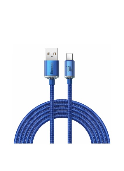 Baseus Crystal Shine Braided USB 2.0 Cable USB-C male - USB-A male Μπλε 2m (CAJY000503) (BASCAJY000503)