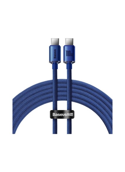 Baseus Crystal Shine cable USB-C to USB-C, 100W, 2m Blue (CAJY000703) (BASCAJY000703)