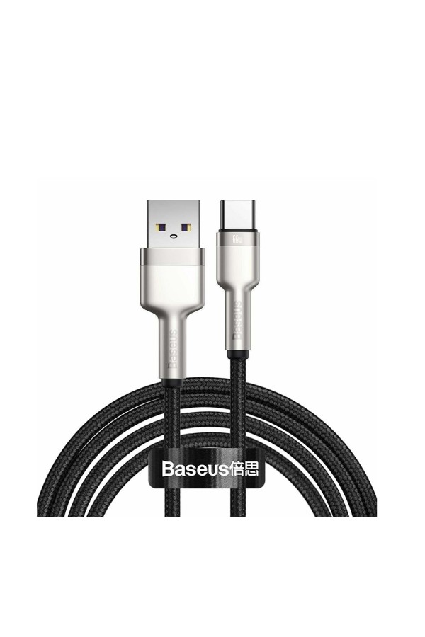 Baseus Cafule Braided USB 2.0 Cable USB-C male - USB-A male Μαύρο 2m (CAKF000201) (BASCAKF000201)