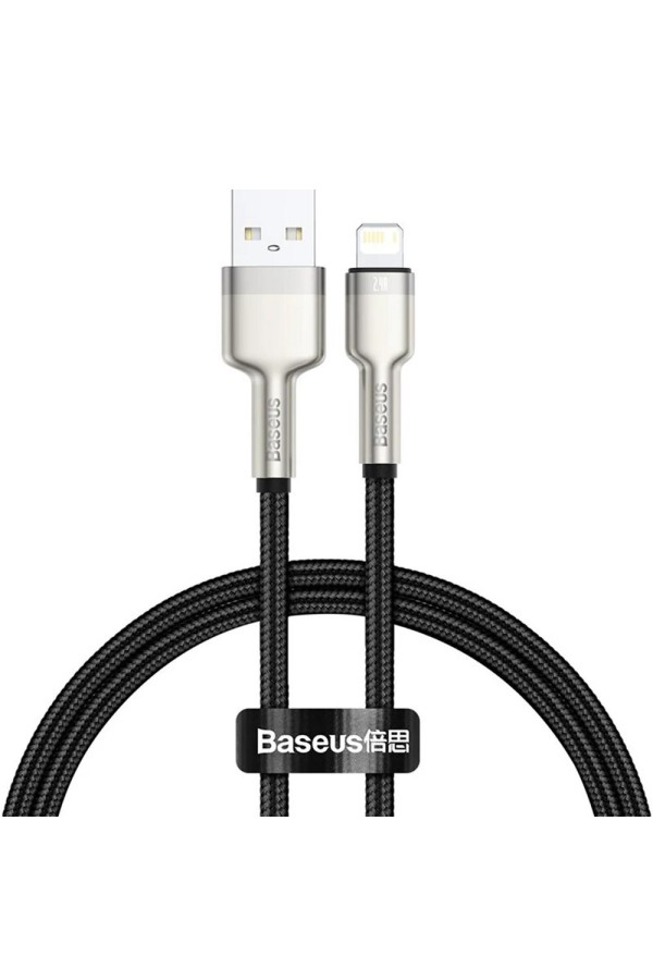 Baseus Braided USB to Lightning Cable Μαύρο 2m  (CALJK-B01) (BASCALJK-B01)