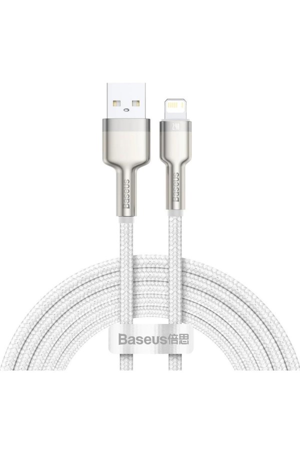 Baseus Braided USB to Lightning Cable Λευκό 2m  (CALJK-B02) (BASCALJK-B02)