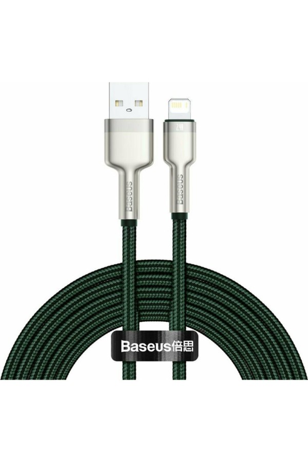 Baseus USB Cable For Lightning Cafule, 2.4a, 2m Green (CALJK-B06) (BASCALJK-B06)