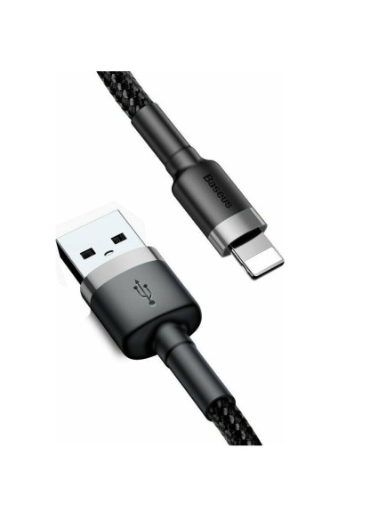 Baseus Cafule Braided USB to Lightning Cable Μαύρο 2m (CALKLF-CG1) (BASCALKLF-CG1)