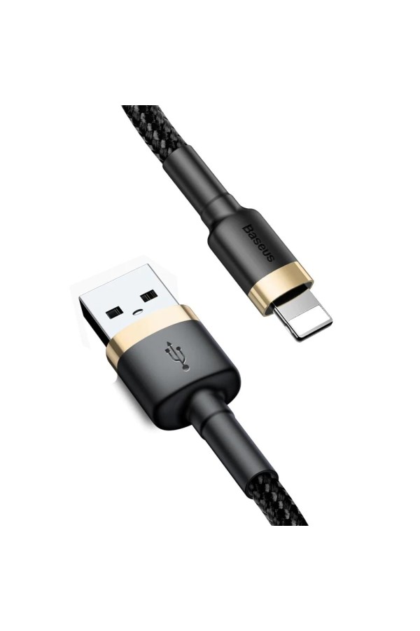 Baseus Cafule Braided USB to Lightning Cable Μαύρο/Χρυσό 2m  (CALKLF-CV1) (BASCALKLF-CV1)