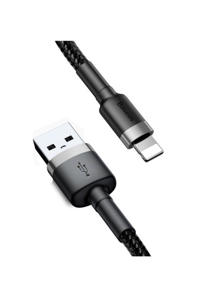 Baseus Cafule Braided USB to Lightning Cable Μαύρο 3m (CALKLF-RG1) (BASCALKLFRG1)