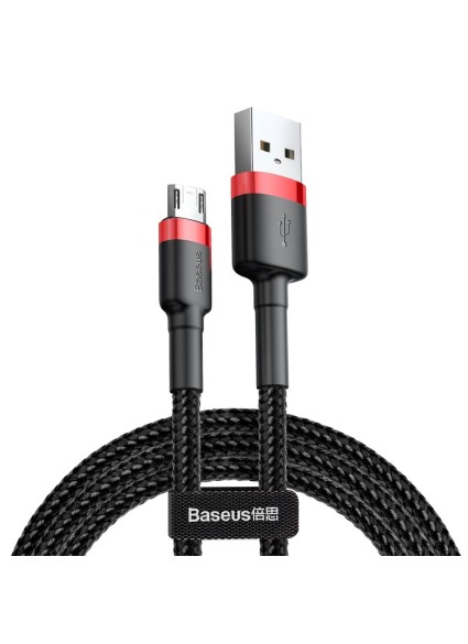 Baseus Cafule Braided USB 2.0 to micro USB Cable Black/Red 2m (CAMKLF-C91) (BASCAMKLF-C91)