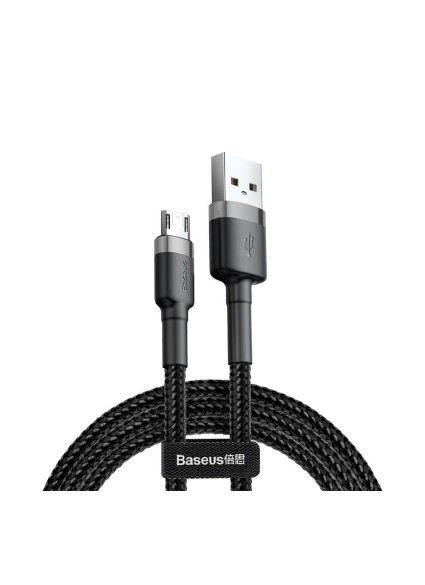 Baseus Cafule Braided USB 2.0 to micro USB Cable Γκρι 0.5m (CAMKLF-AG1) (BASCAMKLFAG1)