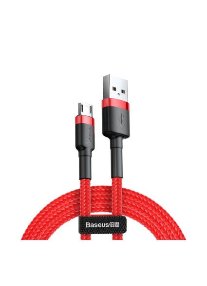 Baseus Cafule Braided USB 2.0 to micro USB Cable Κόκκινο 1m (CAMKLF-B09) (BASCAMKLFB09)