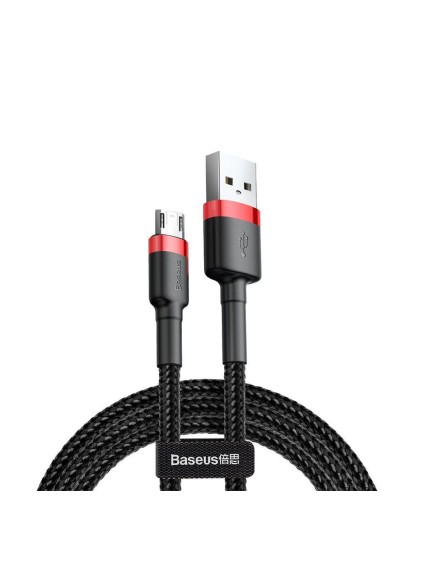 Baseus Cafule Braided USB 2.0 to micro USB Cable Μαύρο 1m (CAMKLF-B91) (BASCAMKLFB91)