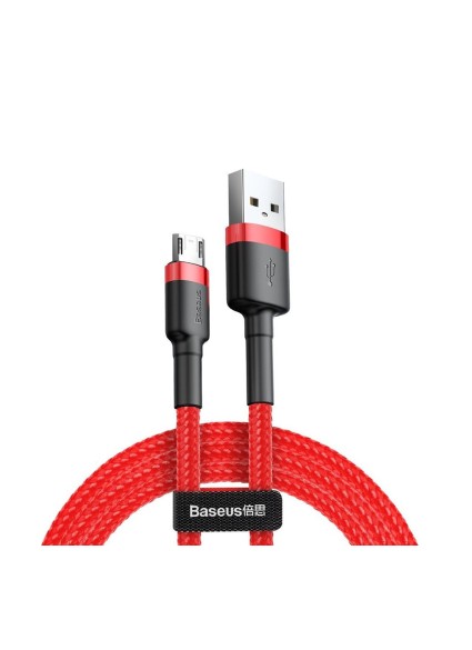 Baseus Cafule Braided USB 2.0 to micro USB Cable Κόκκινο 2m (CAMKLF-C09) (BASCAMKLFC09)