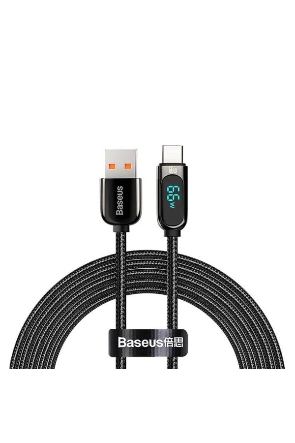 Baseus Display Braided USB 2.0 Cable USB-C male - USB-A male Μαύρο 2m  (CASX020101) (BASCASX020101)