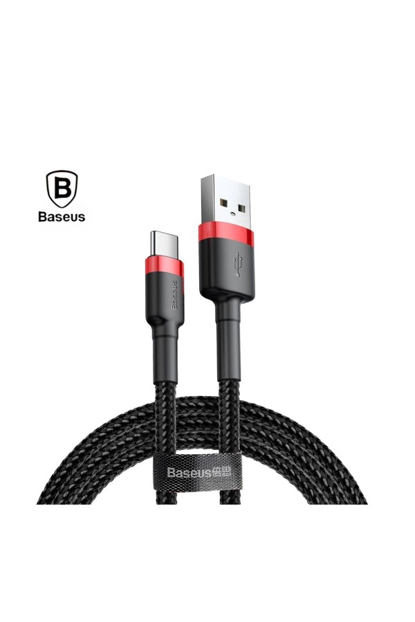 Baseus Cafule Braided USB 2.0 Cable USB-C male - USB-A male Black/Red 3m (CATKLF-U91) (BASCATKLF-U91)