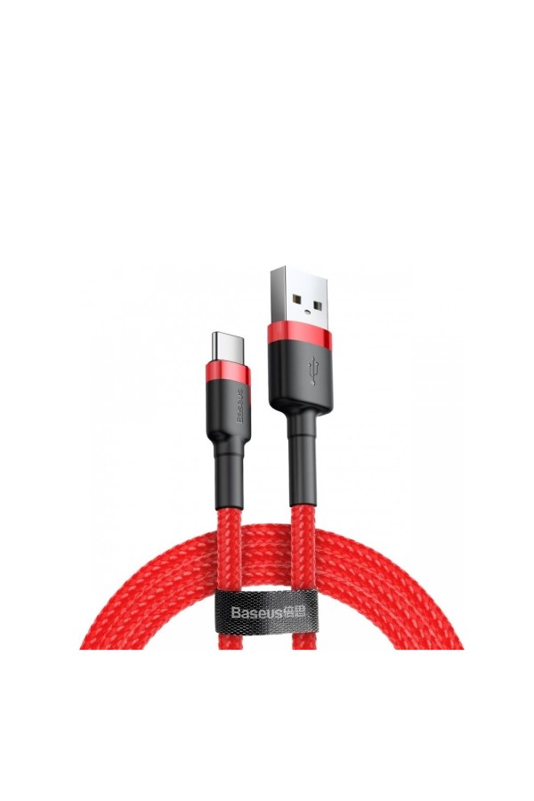 Baseus Cafule Braided USB 2.0 Cable USB-C male - USB-A male Κόκκινο 1m (CATKLF-B09) (BASCATKLFB09)