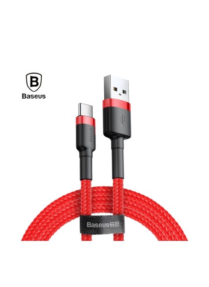 Baseus Cafule Braided USB 2.0 Cable USB-C male - USB-A male Κόκκινο 3m (CATKLF-U09) (BASCATKLFU09)