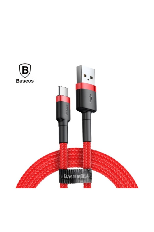 Baseus Cafule Braided USB 2.0 Cable USB-C male - USB-A male Κόκκινο 3m (CATKLF-U09) (BASCATKLFU09)