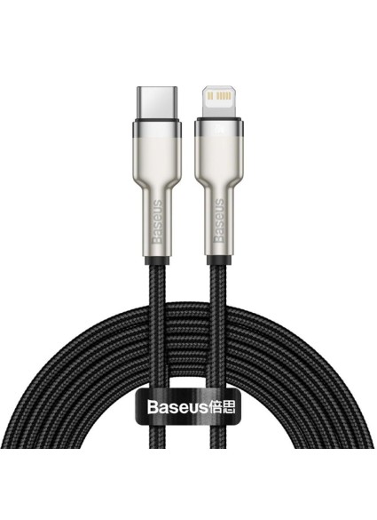 Baseus USB-C cable for Lightning Cafule, PD, 20W, 2m (black) (CATLJK-B01) (BASCATLJK-B01)