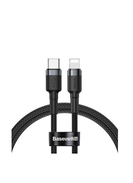 Baseus Cafule Braided USB 3.0 Cable USB-C male - Lightning Μαύρο 1m (CATLKLF-G1) (BASCATLKLF-G1)