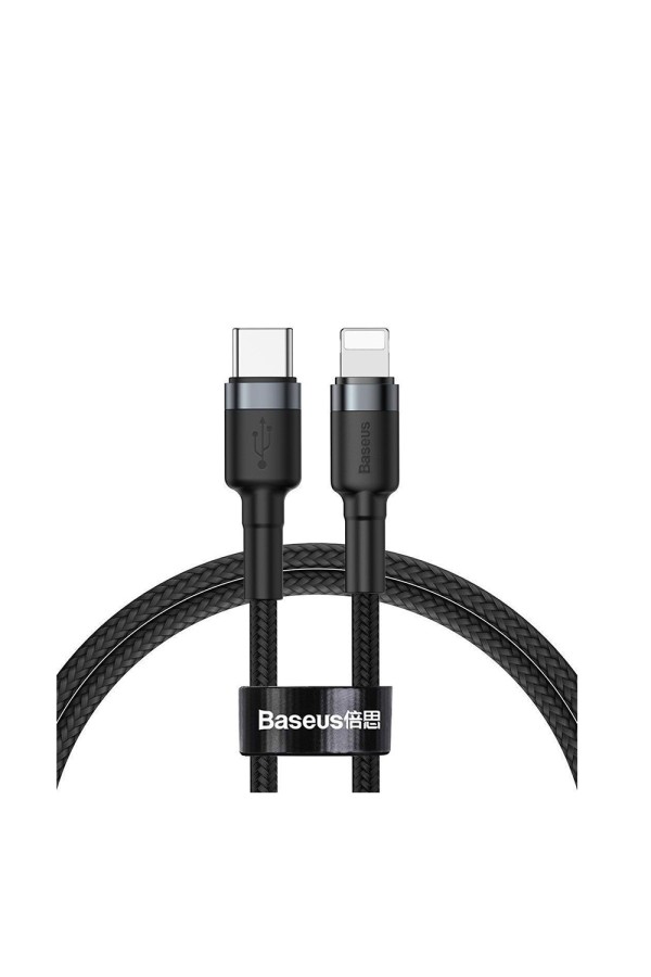 Baseus Cafule Braided USB 3.0 Cable USB-C male - Lightning Μαύρο 1m (CATLKLF-G1) (BASCATLKLF-G1)