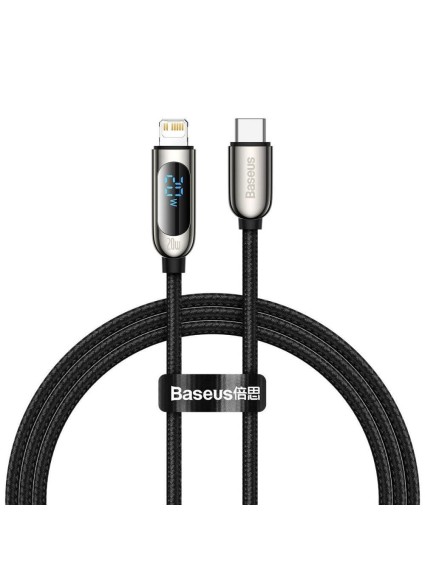 Baseus USB-C cable for Lightning Display, PD, 20W, 1m (black) (CATLSK-01) (BASCATLSK-01)