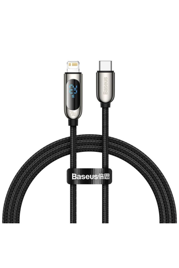 Baseus USB-C cable for Lightning Display, PD, 20W, 1m (black) (CATLSK-01) (BASCATLSK-01)