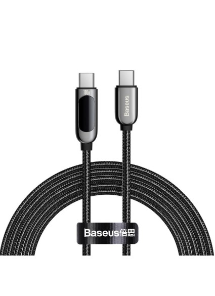 Baseus Display Braided USB 2.0 Cable USB-C male - USB-C male Μαύρο 2m (CATSK-C01) (BASCATSK-C01)