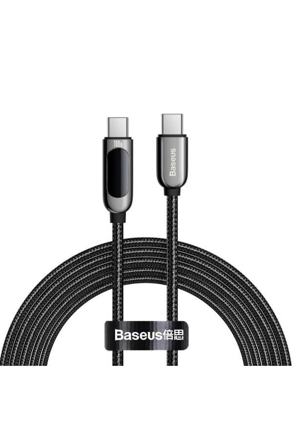 Baseus Display Braided USB 2.0 Cable USB-C male - USB-C male Μαύρο 2m (CATSK-C01) (BASCATSK-C01)