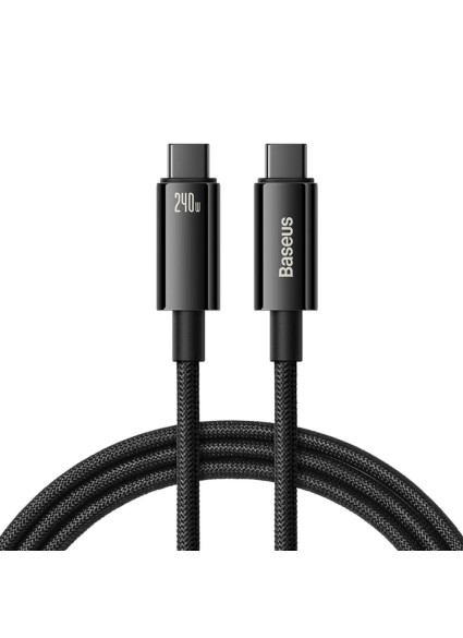 Baseus Tungsten Gold USB 2.0 Cable USB-C male - USB-C 240W Black 2m (CAWJ040101) (BASCAWJ040101)