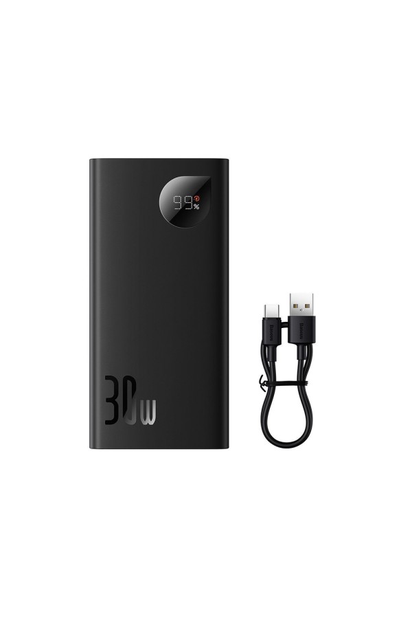 Baseus Adaman2 Digital Display Power Bank 10000mAh 30W με 2 Θύρες USB-A και Θύρα USB-C Power Delivery Μαύρο (PPAD040101) (BASPPAD040101)