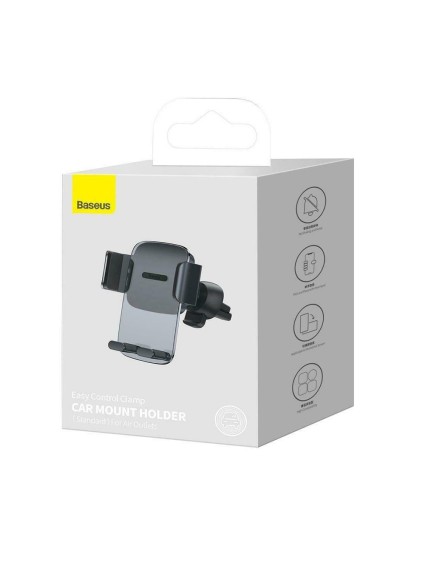 Baseus Car Mount Easy Control Clamp Holder (Air Outlet Version) Black (SUYK000101) (BASSUYK000101)