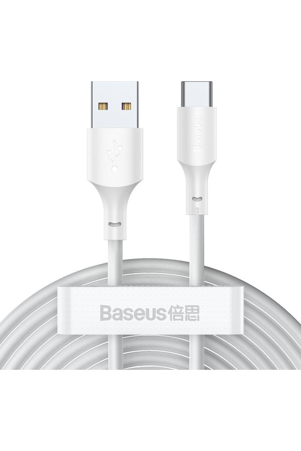 Baseus Simple Wisdom Regular USB 2.0 Cable USB-C male - USB-A male Λευκό 1.5m (TZCATZJ-02) (BASTZCATZJ-02)