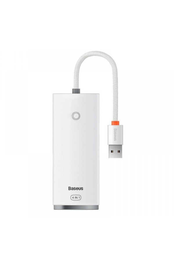 Baseus Lite Series Hub 4in1 USB To 4x USB 3.0, 25cm White (WKQX030002) (BASWKQX030002)