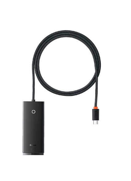 Baseus Lite Series Hub 4in1 USB-C to 4x USB 3.0 + USB-C, 1m Black (WKQX030401) (BASWKQX030401)