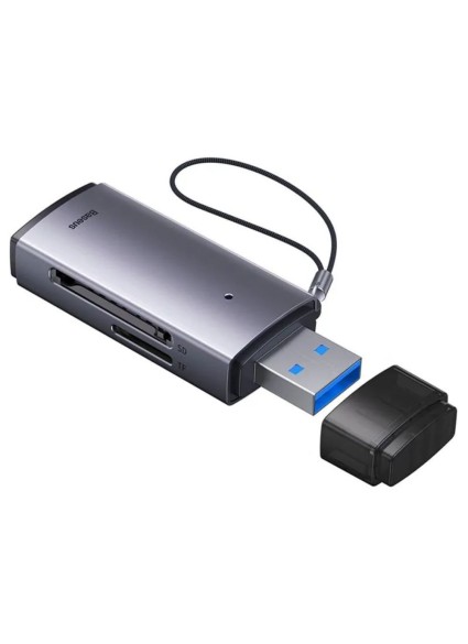 Baseus Lite Series SD/TF Memory Card Reader, USB Gray (WKQX060013) (BASWKQX060013)