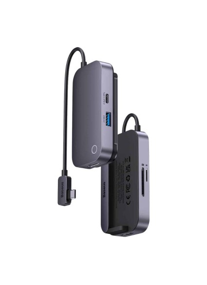Baseus Hub 6in1 PadJoy Series USB-C to USB 3.0 + HDMI + USB-C PD + jack 3.5mm + SD/TF (Grey) (WKWJ000113) (BASWKWJ000113)