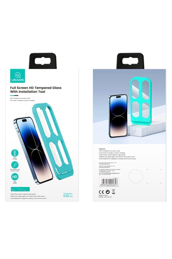 USAMS tempered glass με kit τοποθέτησης, iPhone 12/13 Pro Max & 14 Plus