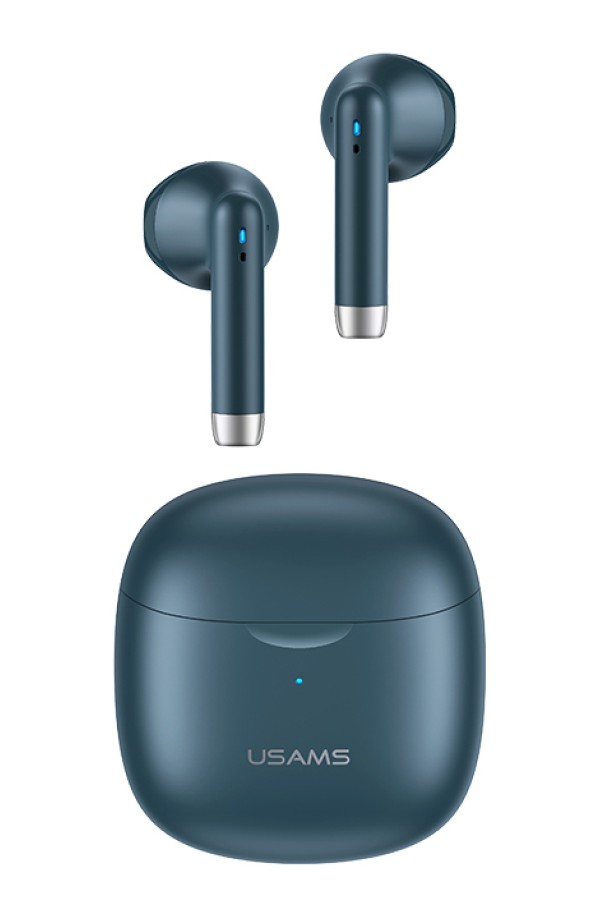 USAMS earphones IA04 με θήκη φόρτισης, True Wireless, Φ13mm, μπλε