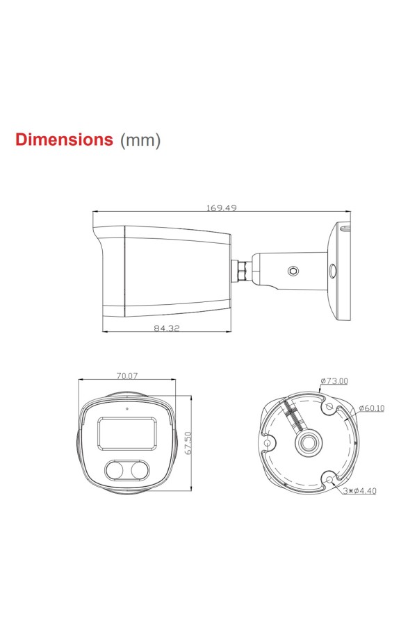 LONGSE IP κάμερα BMSCFG400 με μικρόφωνο, 2.8mm, 4MP, αδιάβροχη IP67, PoE