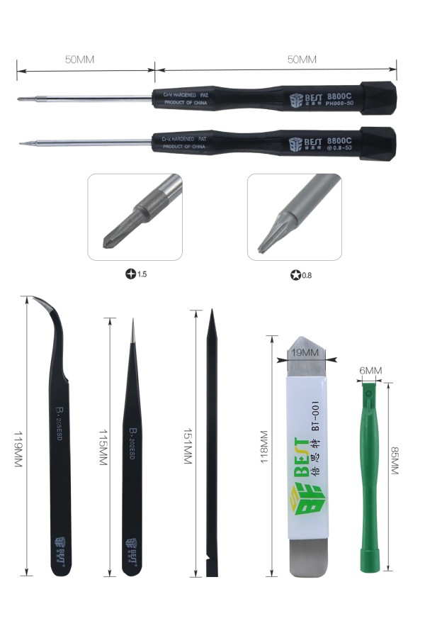 BEST Repair Tool Kit BST-609, για iPhone, 8 τμχ