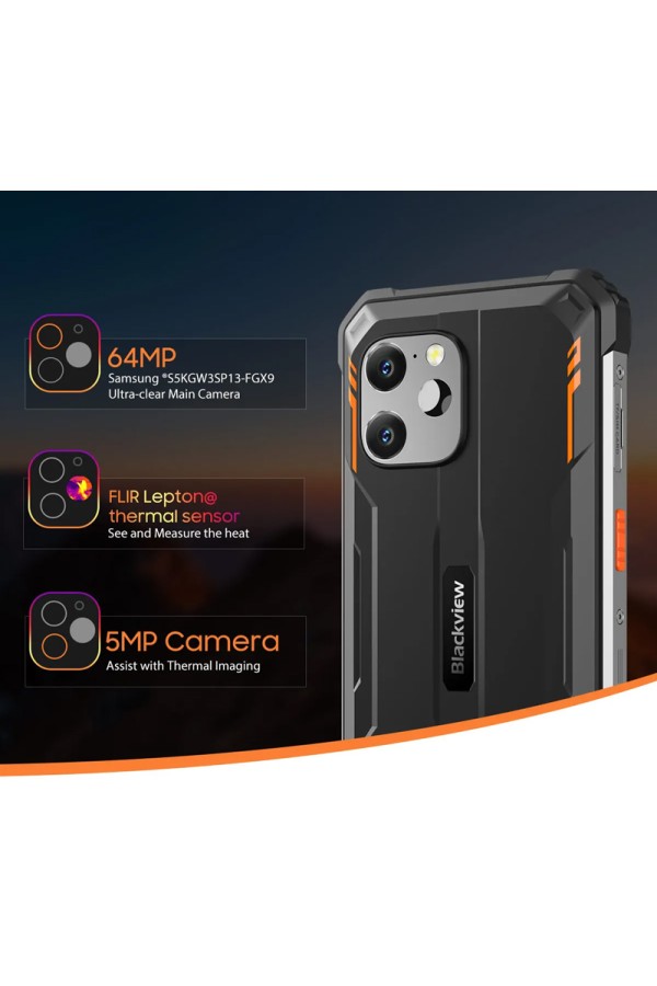 BLACKVIEW smartphone BV8900, θερμική κάμερα 8/256GB IP68/IP69K πορτοκαλί