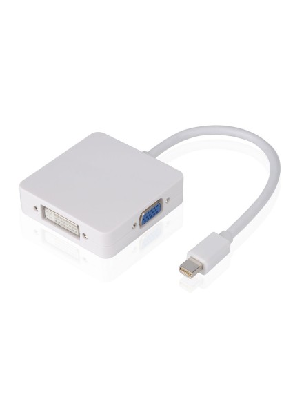 POWERTECH αντάπτορας mini DisplayPort σε HDMI/DVI/VGA CAB-DP016, λευκός