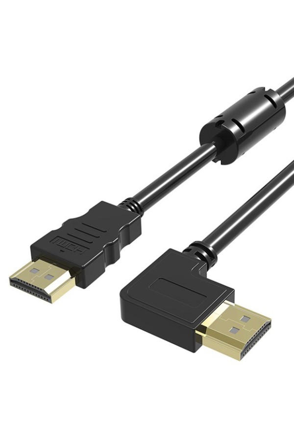 POWERTECH καλώδιο HDMI CAB-H018, γωνιακό, 90° right, 1.5m, μαύρο