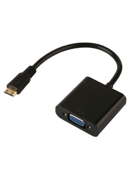 POWERTECH αντάπτορας mini HDMI σε VGA CAB-H031, 0.20m, μαύρος