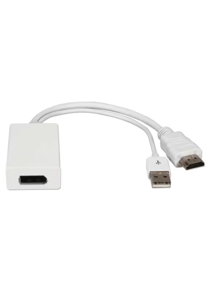 POWERTECH αντάπτορας HDMI σε DisplayPort CAB-H162, USB, 4K, λευκός