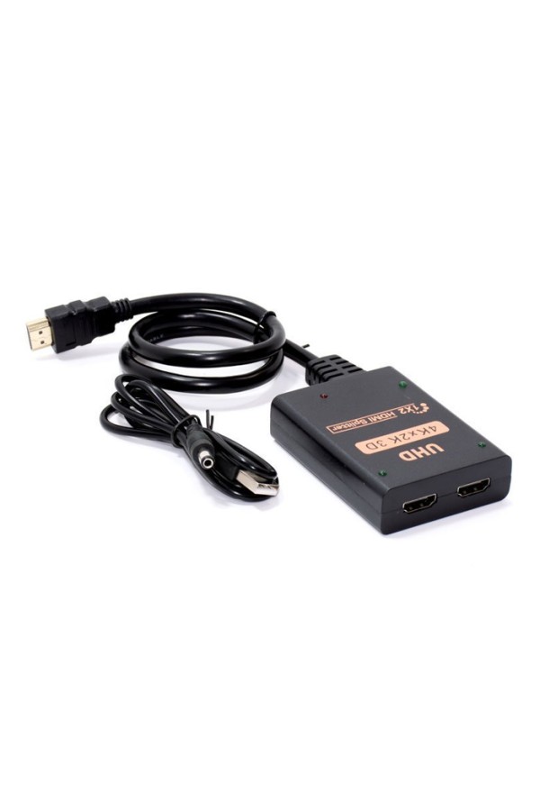 POWERTECH HDMI splitter CAB-H173, 1-in σε 2-out, 4K/30Hz, HDR/HDCP, μαύρο