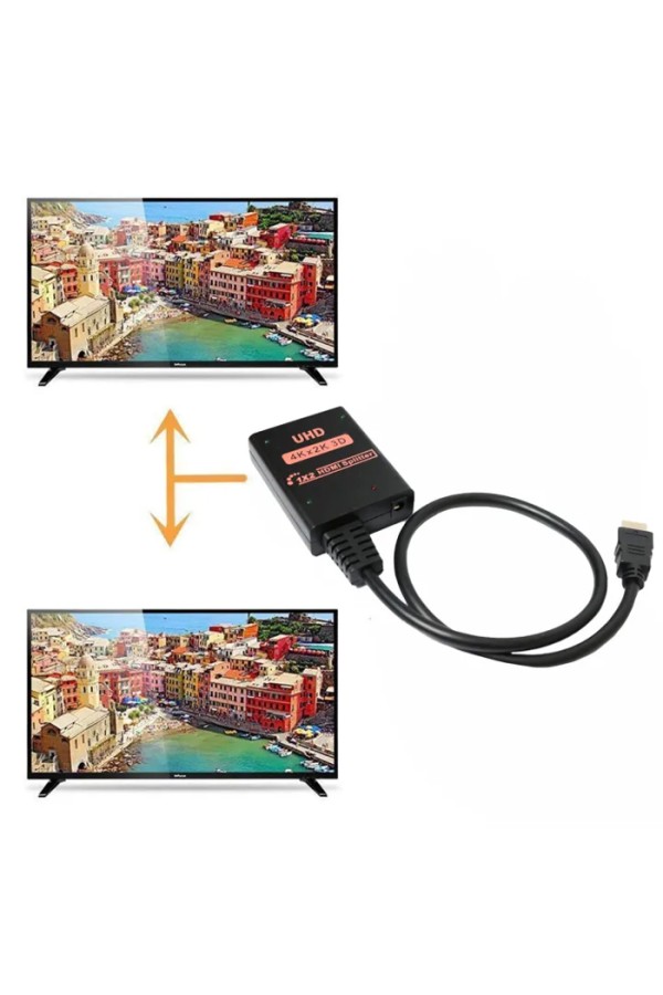 POWERTECH HDMI splitter CAB-H173, 1-in σε 2-out, 4K/30Hz, HDR/HDCP, μαύρο