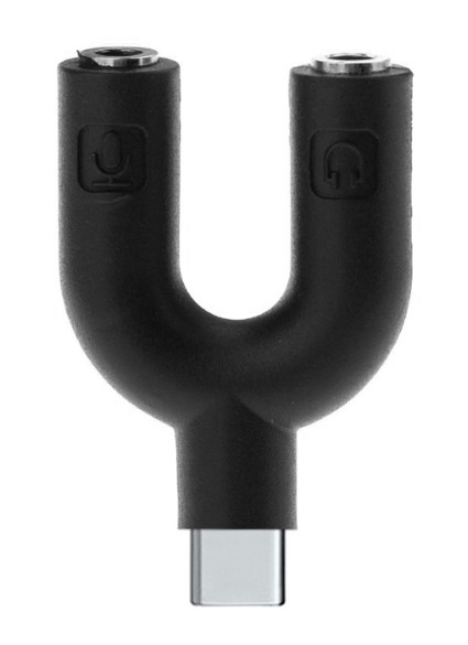 POWERTECH αντάπτορας USB-C σε 2x 3.5mm CAB-J052, μαύρος