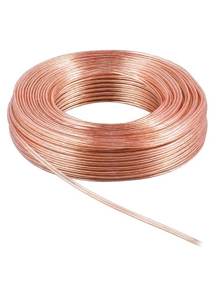 POWERTECH καλώδιο ήχου 2x 0.50mm² CAB-SP017, Copper, 10m, διάφανο