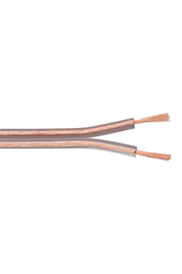 POWERTECH καλώδιο ήχου 2x 0.50mm² CAB-SP017, Copper, 10m, διάφανο